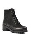 Black Genuine Leather Non-Slip Fleece Inside Womens Boots 3312K Z