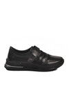 Black Velcro Genuine Leather Womens Casual Shoes 058-Ç Z
