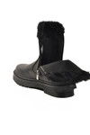 Black Polar Fleece Zippered Non-Slip Sole Womens Boots 23003 Z