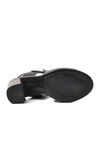 Siyah Hakiki Deri Kadın Topuklu Sandalet 9750 Z