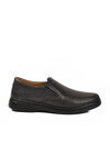 Black Wrinkled Genuine Leather Mens Casual Shoes DSN 2035 M