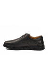 Black Wrinkled Genuine Leather Mens Casual Shoes DSN 2038 M