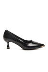 Black Wrinkled Thin Short Heeled Womens Evening Shoes 357171 Z