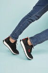 Black Red Lock Lace-Up Lightweight Flexible Mens Sneakers Apollo 166 M