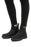 Black Nubuck Fleece Inside Zippered Non-Slip Womens Boots 24071 Z
