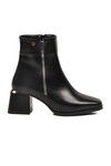 Black Shiny Polar Fleece Zippered High Heel Womens Boots PC-54000 Z