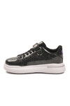 Black Patent Leather Glittery Velcro Lightweight Girls Sneakers 2540-26K F