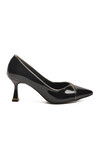 Black Patent Leather Thin Heeled Womens Evening Shoes 357164 Z