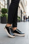 Siyah Rugan Bağcıklı Hafif Kadın Sneaker Lady 029 Z