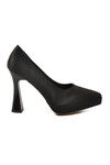 Black Satin Thin Long Womens High Heel Shoes 448206 Z