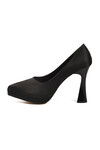 Black Satin Thin Long Womens High Heel Shoes 448206 Z