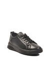 Black Lace-Up Light Leather Womens Sneakers 201 G