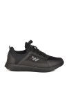 Black Lock Lace-Up Lightweight Flexible Mens Sneakers Apollo 166 M