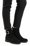 Siyah Süet Fermuarlı Kaymaz İçi Polarlı Kadın Bot 209144 Z