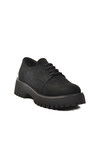 Black Suede Thick Sole Womens Casual Shoes 572451 Z