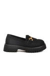 Black Suede Thick-Soled Womens Casual Shoes 572461 Z