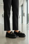 Black Suede Thick-Soled Womens Casual Shoes 572461 Z