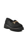 Black Suede Thick-Soled Womens Casual Shoes 572461 Z