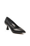 Black Thin Short Heeled Womens Evening Shoes 357171 Z