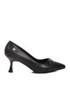 Black Womens Low Thin Heeled Shoes PC-55015 Z