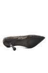 Black Stone Embroidered Thin Heeled Womens Evening Shoes PC-55020 Z