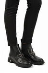 Black Elastic Easy-to-Wear Non-Slip Sole Womens Boots PC-55250 Z