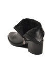 Black Fur Lined Zippered Non-Slip Sole Womens Boots PC-55270 Z