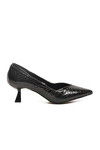 Black Short Thin Heeled Evening Shoes 357188 Z