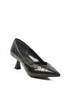 Black Short Thin Heeled Evening Shoes 357188 Z