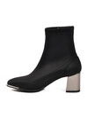 Black Stretch Ankle Boots with Light Pointed Toe Heels for Women PC-54967 Z