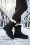 Black Emerald Polar Fleece Zippered Non-Slip Sole Womens Boots 23003 Z