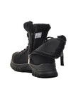 Black Emerald Fur Lined Zippered Non-Slip Sole Girls Boots 24072 F