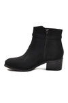 Siyah Zümrüt Fermuarlı Polarlı Kadın Topuklu Bot 325131 Z