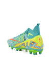 Turquoise Yellow Socked Mens Football Cleats Air 600 M