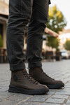 Antrasit Nubuk Hakiki Deri Kaymaz Erkek Bot 260014 M