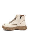 Beige Lace-Up Zippered Womens Boots 24K310-13 Z