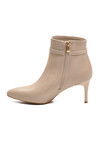 Bej İçi Polarlı İnce Topuklu Fermuarlı Kadın Bot 2611 Z