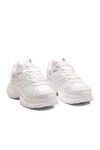 Beyaz Bağcıklı Hafif Yüksek Taban Kadın Sneaker 2376 G