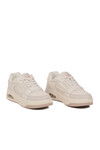Beyaz Bağcıklı Cilt Kadın Spor Ayakkabı BNI-12133 G