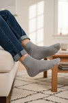 Gri Pamuklu Dikişli Erkek Patik Çorap PTK-2184