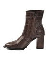 Kahve Polarlı Fermuarlı Kadın Topuklu Bot 878601 Z