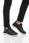 Siyah Beyaz Bilekten Lastikli Erkek Spor Ayakkabı Flexible Pu M