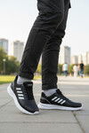 Siyah Beyaz Bağcıklı Hafif Esnek Erkek Spor Ayakkabı Nereus M