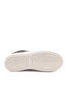 Siyah Beyaz Bağcıklı Cilt Memory Foam Unisex Spor Ayakkabı BNI-12074 G