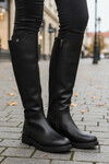 Black Skin Stretch Flexible Ankle Womens Boots PC-52066 Z