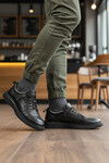 Siyah Floter Hakiki Deri Masaj Etkili Erkek Casual Ayakkabı 260044 M