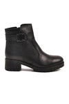 Siyah Hakiki Deri İçi Polarlı Kadın Topuklu Bot 16463-1 Z