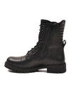 Siyah Hakiki Deri Polarlı Kaymaz Kadın Bot 52682-1 Z