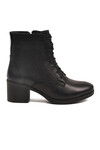 Siyah Hakiki Deri İçi Polarlı Kadın Topuklu Bot 92159-1 Z