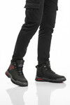 Siyah Kırmızı Kaymaz Taban Fermuarlı Unisex Outdoor Bot 444 G